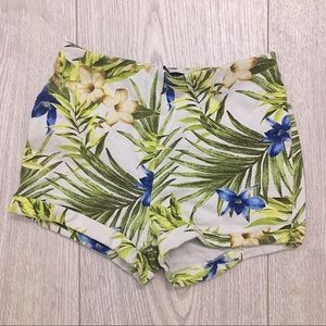 Palm tree high waisted shorts